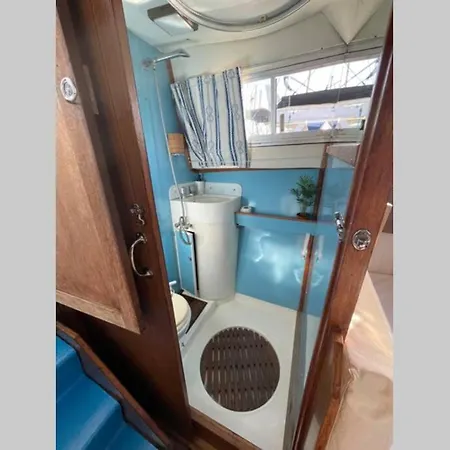 Beautiful 70s Vintage Yacht Boat In Barcelona *