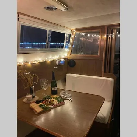 Beautiful 70s Vintage Yacht Boat In Barcelona *
